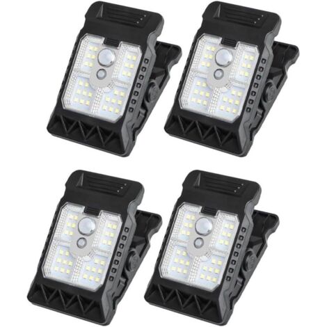 Lot de 4 lampes solaires à détecteur de mouvement pour éclairage extérieur avec fonctionnement automatique jour/nuit et activation par mouvement (1/5)