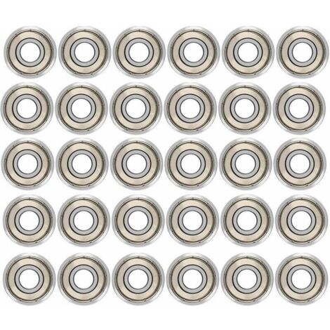30pcs 608zz Roulements À Billes,Métal Double Blindage Roulements Speed Bearings Roulements À Billes De Qualité Pour Roller,Skateboard,Longboard,Waveboard,8 X 22 X 7mm (1/5)