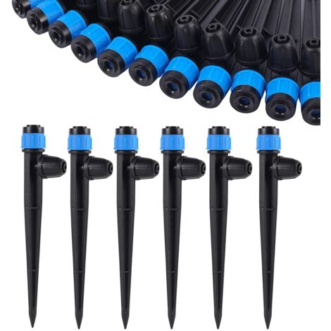 Émetteur d'irrigation goutte à goutte, avec diffuseur réglable à 360 degrés, adapté aux tuyaux de 0,64 cm, arroseur goutte à goutte pour jardin, idéal pour les systèmes d'arrosage domestiques. (50 piè (1/5)