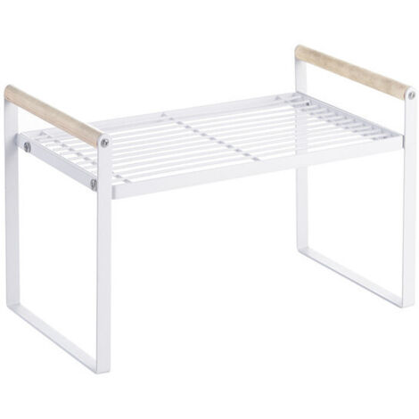Étagère à épices empilable en métal blanc – Dimensions 35x21x20cm – Acier au carbone robuste – Pour cuisine et garde-manger (1/5)