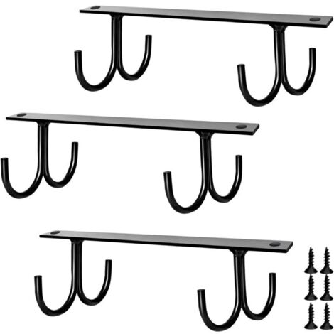 Lot de 3 égouttoirs à tasses sous armoire, support de rangement pour tasses de cuisine, support en métal antirouille, installation rapide (1/5)