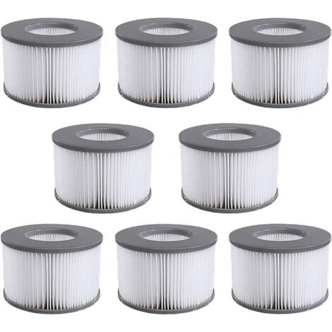 Lot de 8 cartouches filtrantes de rechange pour piscine gonflable Mspa, jacuzzi Ruikalucky (1/5)