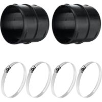 2 Pièces Raccord De Tuyau Rond De 75mm De Diamètre, Tuyau De Chauffage, Raccord De Tuyau D'Aération En Plastique, Plastique Dur Raccord De Tuyau Rond Professionnel Pour Accessoires De Chauffage