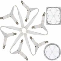 Tendeur Drap Housse Lit Drap Réglable Attache Drap Housse Élastique 3 Voies 6 Côtés Feuilles De Literie Bretelles Drap De Lit Attaches Pour Draps De Lit Coussin De Canapé Matelas Blanc