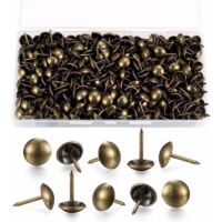200 chiodi per tappezzeria, chiodi decorativi per tappezzeria, chiodi per tappezzeria, chiodi per mobili in ottone anticato con scatola di plastica per divani, poltrone, mobili e oggetti in legno - 11