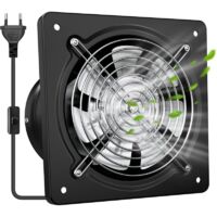 150 mm Extracteur d'Air Chaud 525m³/h– Puissant, Silencieux, et Efficace Valve Anti-Retour Prévention de l'Humidité et Refroidissement Idéal pour Cuisine, Salle de Bain, Noir