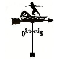 Girouette de surf pour jardin extérieur, support métallique en fer forgé