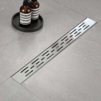 Caniveau Douche Italienne, D'alignement Court Caniveau Douche 100 cm, Caniveau Douche en Acier Inoxydable avec Siphon et Filtre
