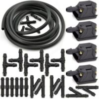 35 PCS avant essuye-glace bras lave-buse Jets tuyau de tuyau de tube de vanne de 4 voies 2m