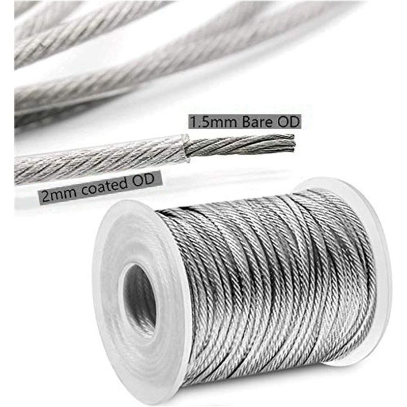 Câble Acier 2mm 35m + 65 Pièces Tendeur Inox 304 - Kit Complet Pour Plantes Grimpantes, Linge, Tente Et Luminaires