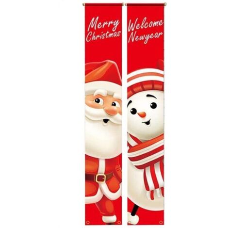LUTAKU 2x Bannière Casse-Noisette Soldat Noël Porche 30x180cm - Décoration Extérieure Intérieure