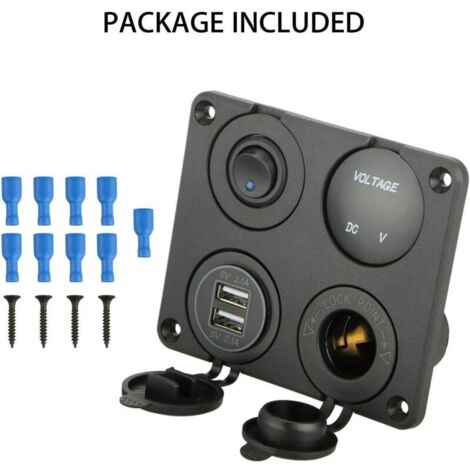 Prise Allume Cigare Usb Chargeur Double USB 12-24V 3.1A Pour Voiture, Moto, Camping-car - Imperméable, Indicateur LED Chargeur Voiture Imperméable
