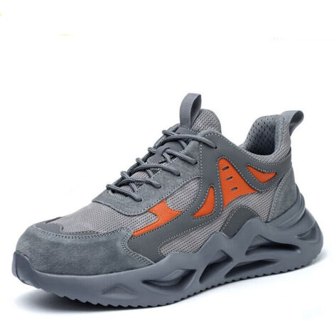 Chaussures de sécurité isolées pour hommes, chaussures de travail en maille respirante anti-écrasement et anti-perforation avec bout en acier, chaussures utilitaires légères antidérapantes-40 (1/5)