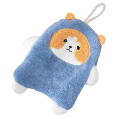 Serviette en polaire corail à motif de chien, forte Absorption d'eau et serviette à main suspendue à séchage rapide, bleue (1/5)