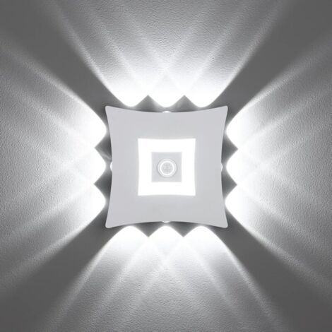 18W LED Applique Murale Extérieur Intérieur Moderne avec Détecteur de Mouvement PIR, Éclairage Mural Étanche IP65, Applique Murale en Aluminium Blanc 6000K pour Jardin, Blanc - RWLuminaire  Eclairage