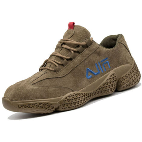 Chaussures de sécurité pour hommes, chaussures de travail légères, anti-écrasement et anti-perçage, kaki (fourseasons) -42 (1/5)