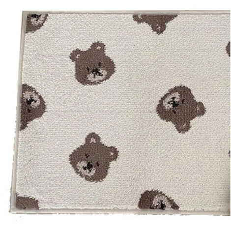 Tapis de porte de salle de bain en PVC carré antidérapant, doux et écologique, pour la cuisine et la maison, petit ours 40x60cm/15.7x23.6in (1/4)