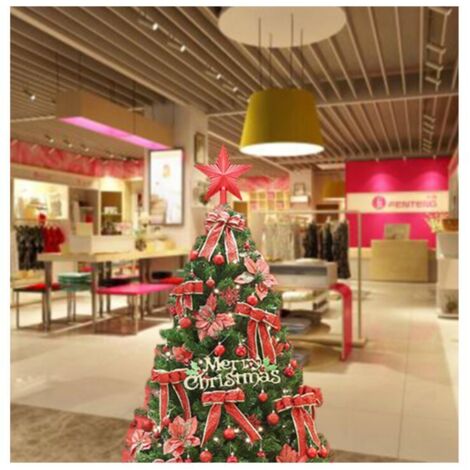 DERAYEE Étoile Sapin Noël Rouge Brillante – Topper Plastique Scintillant, Décoration Sapin De Noël Festive Et Glamour