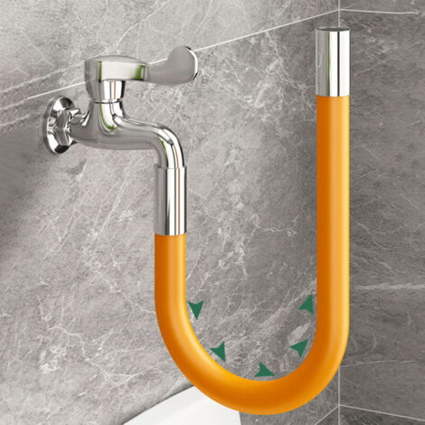 Tuyaux d'extension de robinet avec buse d'aérateur flexible en cuivre pour évier de cuisine Orange 20 cm résistant aux éclaboussures (1/5)