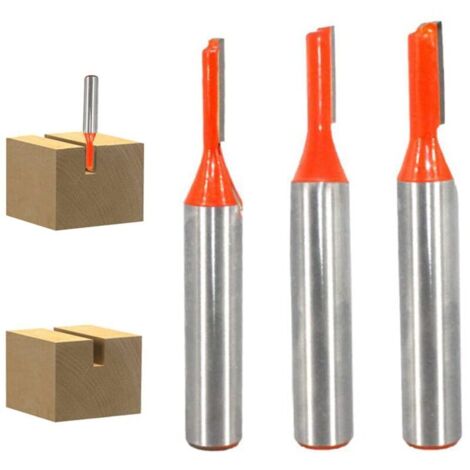 8mm Fraise Droite Defonceuse, 3 pièces Fraises à Défoncer Carbure De Tungstène Mèche de Routeur Droite à Simple Flûte Fraise à Bois-3mm/4mm/5mm (1/5)