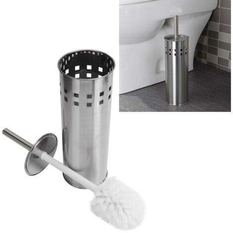 Ensemble brosse de toilette et ventouse en acier inoxydable pour toilettes de salle de bain (1/5)