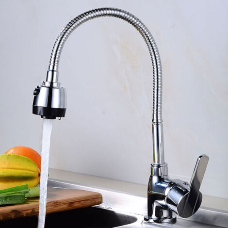 Robinet d'eau froide et chaude universel, Rotation à 360 degrés, évier de cuisine domestique avec pression (1/5)