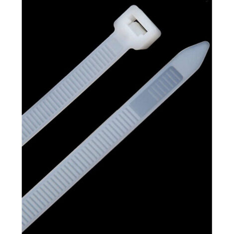 100 pièces attaches de câble en nylon robustes 3x100mm/0.1x3.9 attaches de fil de tuyauterie autobloquantes à résistance à la traction en blanc (1/5)