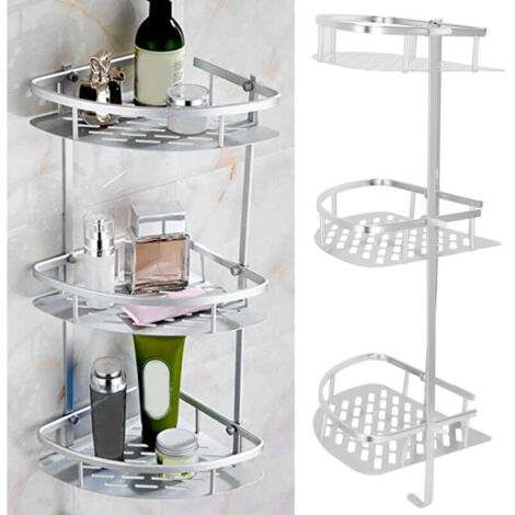 Etagère de douche murale à 3 niveaux pour toilettes et cuisine (1/5)