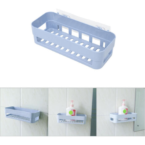 Nouveau Type de bâton, salle de bains, cuisine, coin de rangement mural, organisateur, étagère de douche (bleu), 1 pièce (1/3)