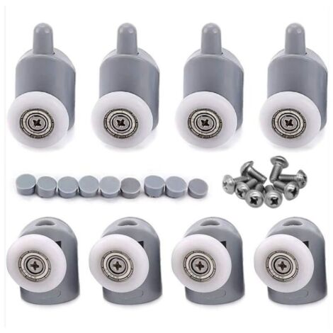 8 Pcs 23mm Galet Rouleau Roulette Roue pour Porte de Douche, Roulettes Coulissantes Porte Salle de Bain (1/5)