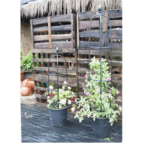 Tuteur De Jardin Obélisque En Métal 1,75 M - Support Réglable Pour Plantes Grimpantes (clématites, Jasmin...)