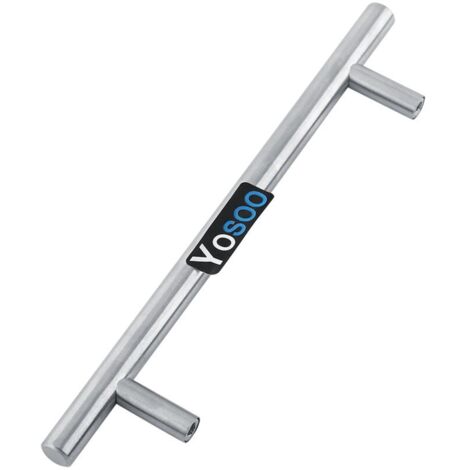 Boutons d'armoires de cuisine en acier inoxydable en forme de T 200 mm. (1/5)