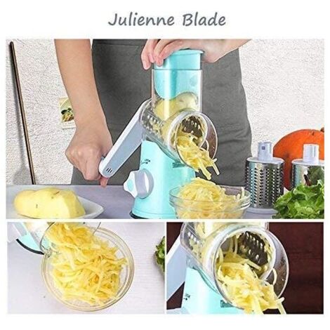 Coupe-Légumes Manuel Polyvalent - Râpe à Légumes Avec Sécurité, Idéal Pour Pommes De Terre, Carottes, Concombres (Jaune)