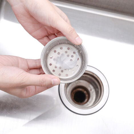 Filtre de vidange d'évier de cuisine, sac en maille, collecteur de débris, 100 pièces/ensemble (1/5)