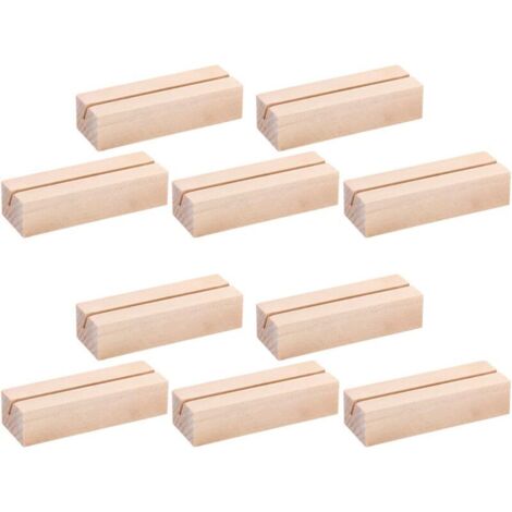 10 Pièces Bois Naturel Support Photo Carte,Stand en Bois Porte Cartes en Bois Porte Photo Support de Table pour Fête de Mariage et Décoration de Maison (1/5)