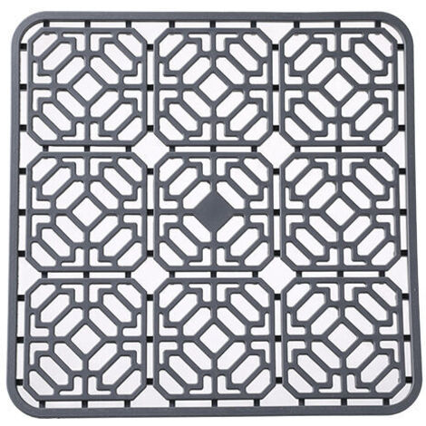 Tapis d'évier, Grand Tapis d'évier de Cuisine en PVC, Accessoires pour évier et évier avec Trous de Drainage, 3030(gris foncé) (1/3)