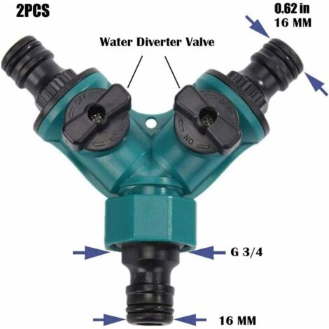 Lot De 2 Vannes En Plastique 10mm 12mm - Régulateur De Débit Robuste Pour Jardin, Pelouse Et Usage Domestique