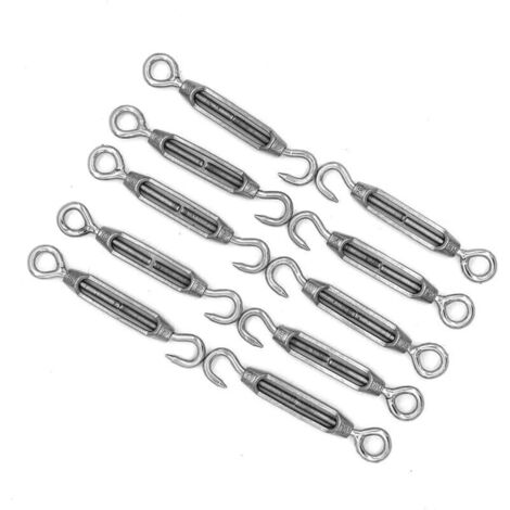 Lot 10 Crochets Fumage Double Pointe V 18cm Acier Inoxydable - Pour Poisson Viande