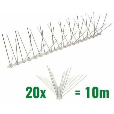 10 mètre pics anti pigeons 4 rangées en polycarbonate - solution de qualité pour contrôle des oiseaux, (1/5)