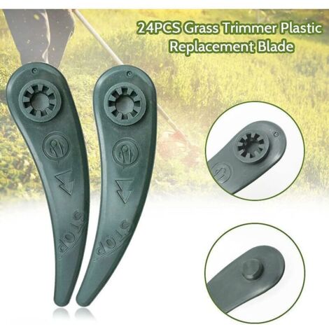 Lot de 24 lames de rechange pour débroussailleuse Bosch pour coupe-bordures Bosch Durablade Art 23-18 Li Art 26-18 Li, vert-- (1/2)