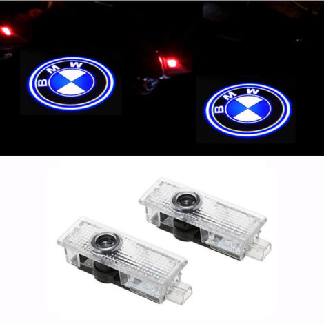 La lumière de bienvenue de 2 pièces convient à la voiture BMW BMW Led lumière de projection laser logo lumière de porte éclairage modifié lumière d'ambiance--