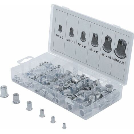 14127 Assortiment d’écrous rivets aluminium 150 pièces, accessoires-- (1/4)