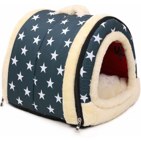 ANCOUS Nid d'animal de Compagnie et canapé-lit, Maison de Chat de Chien Pliable antidérapante et Hiver Doux Matelas Confortable 4 Style 3 Taille (M, Bleu)-- (1/5)