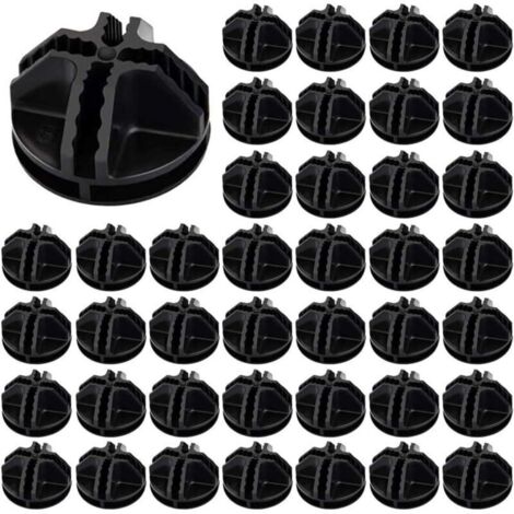 40pcs Fils Cube Plastique ABS Connecteur Cube de Rangement Blanc Raccord Meuble de Rangement Raccord Meuble de Rangement Cube de Fil Modulaire Cube en Grille pour Étagère Casier de Rangement(Noir),AAF (1/5)
