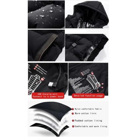 Gilet Chauffant Enfant Avec Batterie Incluse - Veste Chauffante Garçon Et Fille 7.4V 10000mAh, 3 Niveaux De Chaleur