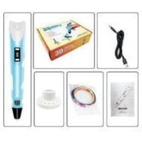 Stylo 3D intelligent avec écran LED, stylo d'impression 3D avec chargement USB, recharges de filament Pla 3 couleurs, compatible Pla et Abs, cadeau parfait pour l'artisanat d'art,