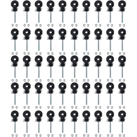 Lot De 50 Isolateurs De Clôture Électrique, Isolateur De Clôture Électrique À Visser Pour Élevage D'animaux, Accessoires De Système De Grille Tube Tétragone Tube Rond Tube De Fer D'angle - RWAccessoir
