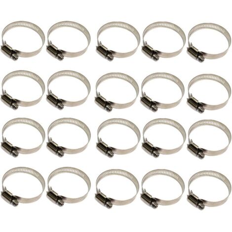 20 Pièces Collier De Serrage Tuyau, Collier De Serrage Tuyau Réglable 100-120mm, 304 Collier De Serrage Inox, Collier Serrage Métallique, Pour Tuyau, Home Gaz, Famille Tuyau D'eau, Câble, Rob - RWColl (1/5)