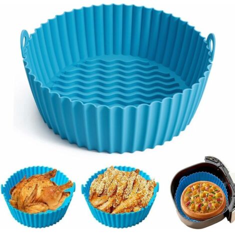 Accessoires cuisine et cuisson,Accessoire Air Fryer ,moule air fryer,Air Fryer Silicone Pot Panier,Réutilisable Aux fours à Micro-Ondes, Cuiseurs Vapeur-1pcs (Bleu) - RWAccessoires cuisine et cuisson (1/5)