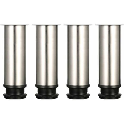 Pied de meuble, Lot de 4 ASelected Pieds de Meubles, Pied Cuisine Réglables Ø 50 mm/Hauteur 150 mm Ronds Métal Acier Inoxydable Canapé Jambe Table Pieds - RWPied de meuble (1/5)